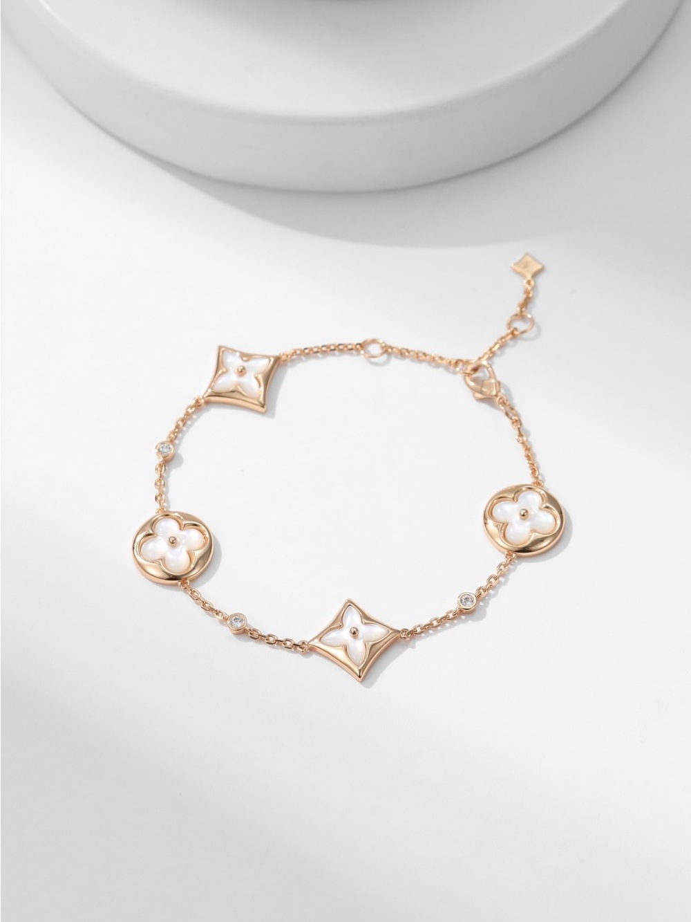 Gold-Tone Mother-of-Pearl Motif Bracelet